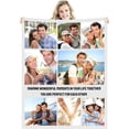 thumbnail image 1 of Personalised Customized Photo Fleece Blanket Throw Custom with Picture Text Birthday Wedding Gift for Adult Baby Boy Girl Men Women Mum Dad Family Friend (Large 39''×59''(100x150cm),12 Photos), 1 of 6
