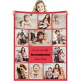 thumbnail image 1 of Personalised Customized Photo Fleece Blanket Throw Custom with Picture Text Birthday Wedding Gift for Adult Baby Boy Girl Men Women Mum Dad Family Friend (Large 39''×59''(100x150cm),12 Photos), 1 of 6