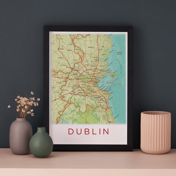 Personalised Dublin Map Framed A4 Print