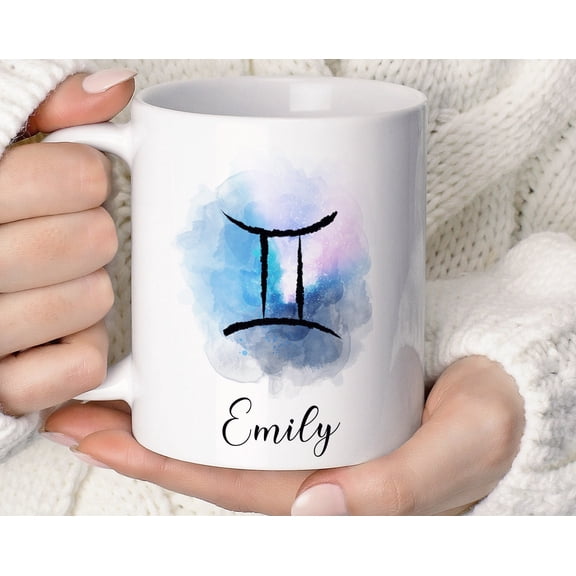 Personalised Gemini Mug Gift for Birthday Star Sign Zodiac Mug Horoscope Mug Gift for Birt
