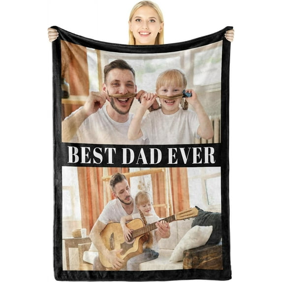Personalised Gifts for Mum - Customizable Flannel Blanket with Photo and Text - Personalized Gifts for Mother's Day, Customized Christmas Birthday Gifts for Women, Best Mum Gifts