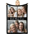 thumbnail image 1 of Personalised Gifts for Mum - Customizable Flannel Blanket with Photo and Text - Personalized Gifts for Mother's Day, Customized Christmas Birthday Gifts for Women, Best Mum Gifts, 1 of 6