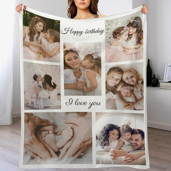 Personalised Gifts for Mum Grandma, Personalised Blankets for Adults, Personalised Photo Blankets, Custom Blankets with Pictures, Personalised Gifts for Women Who Have Everything