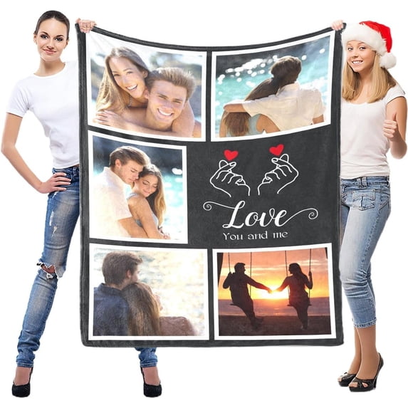 Personalised Gifts for Women and Men, Personalised for Adults, , Custom Blanket with Photos, for Birthday, Christmas