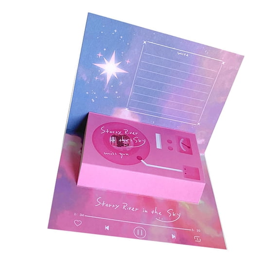 Personalised Greeting Card Creative Popup Phonograph Shaped Blessing Card for Birthday Teachers' Day