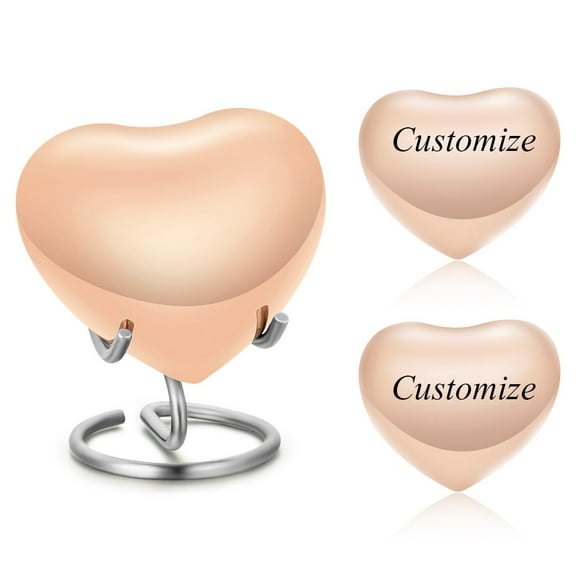 Personalised Heart Urn - Small Keepsake Urn for Human Ashes with Box & Stand -Small Urn Mini Heart Handcrafted Heart Cremation Urn for Men Women & Infants