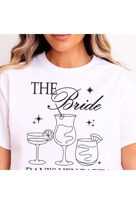 Personalised Hen Party T-Shirts - Natural and White Team Bride, Bridal Party Shirts - Customized Matching Tribe Bachelorette Trip Tops - S69