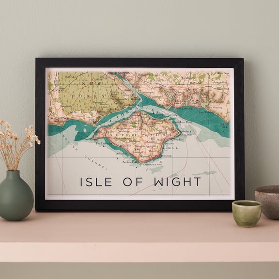 Personalised Isle of Wight Map Framed A4 Print