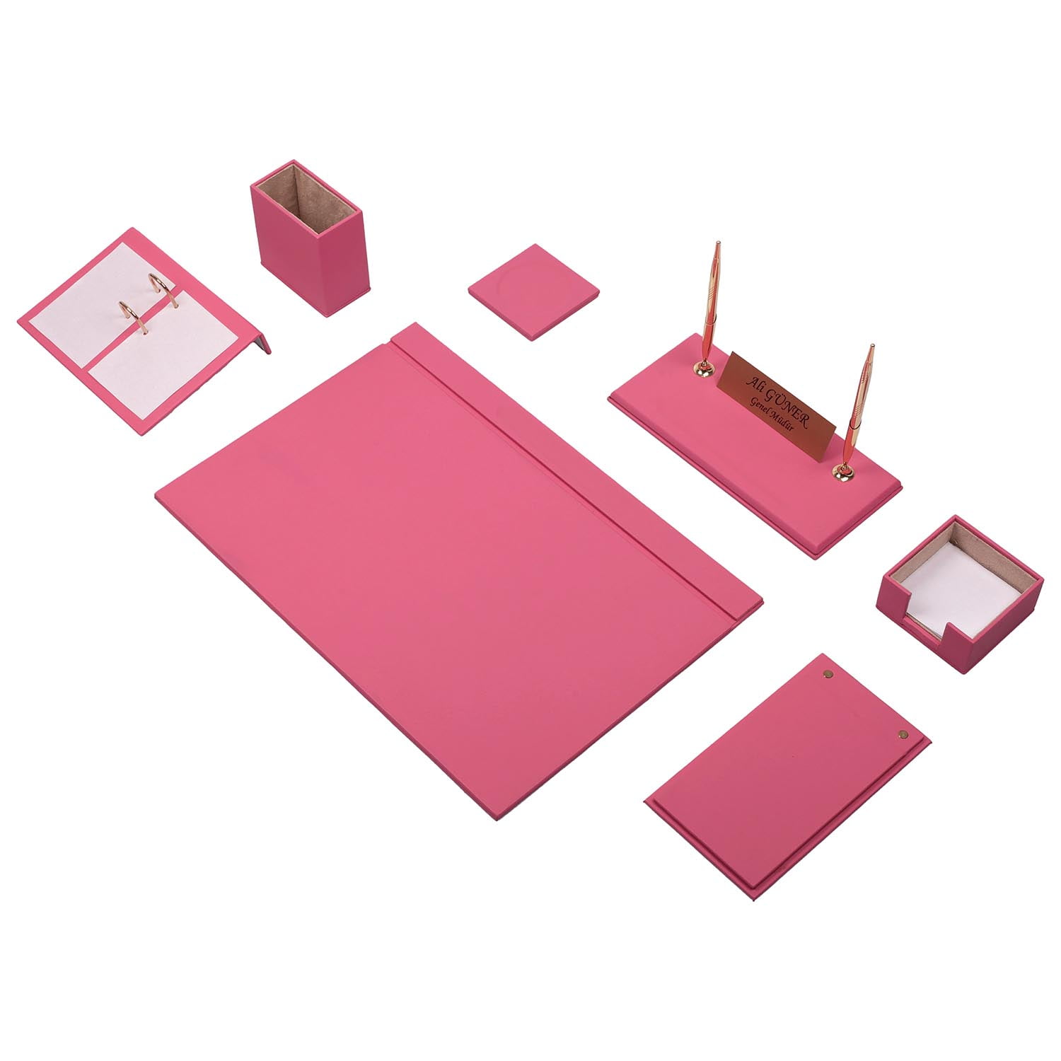 Personalised Leather Deluxe Desk Set - Office and Business Stationary - Retirement Gift - Wedding Anniversary Present