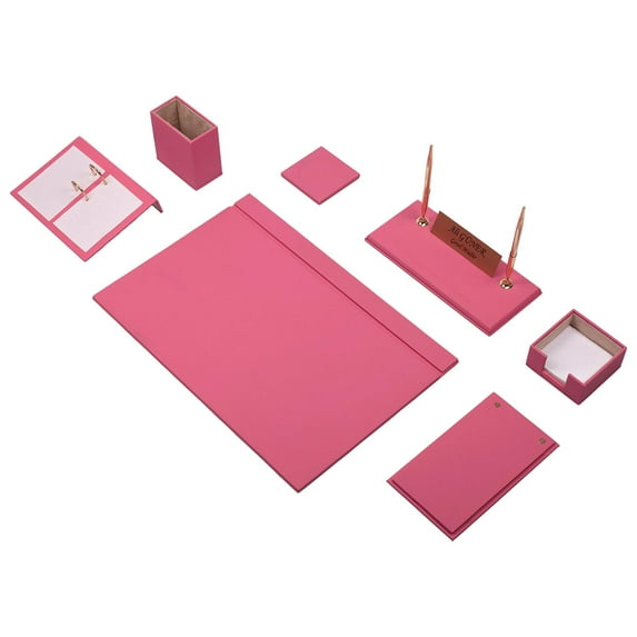Personalised Leather Deluxe Desk Set - Office and Business Stationary - Retirement Gift - Wedding Anniversary Present