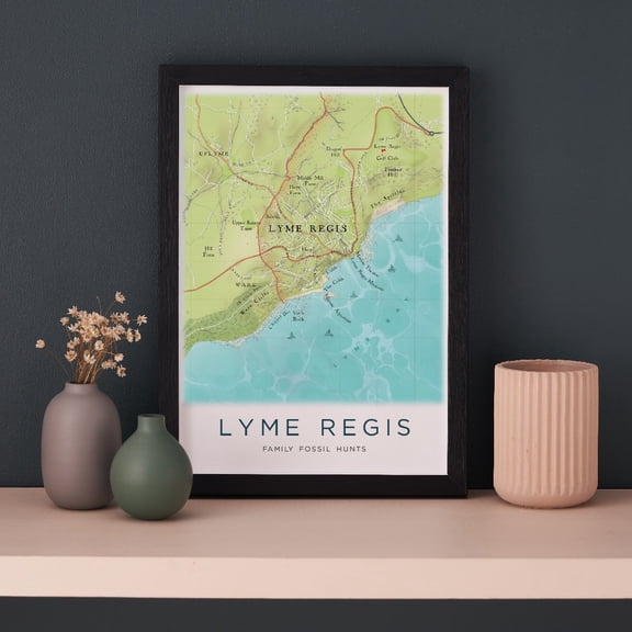 Personalised Lyme Regis Map Framed A4 Print