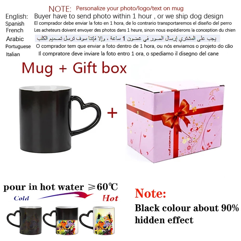 Personalised Magic Mugs Custom Colour Changing Cup Heat Activated Any ...