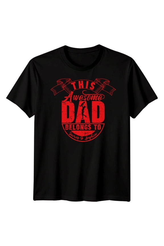 Personalised Mens Awesome Dad Funny Fathers Day T-Shirt Tee Best Daddy Ever #FD
