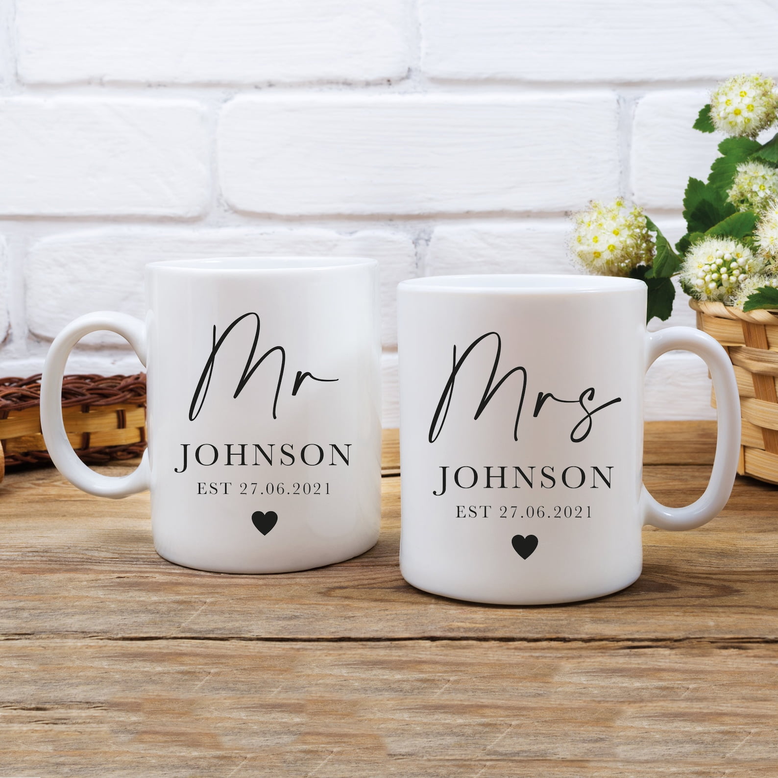 Personalised Mr & Mrs Mugs, Personalised Wedding Gift, Personalised ...