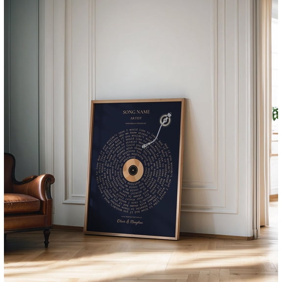 Personalised Music Poster, Customizable Music Gift, Personalised Vinyl Lyric Print, Favourite Song Personalised, Personalised Record Gift UNFRAMED