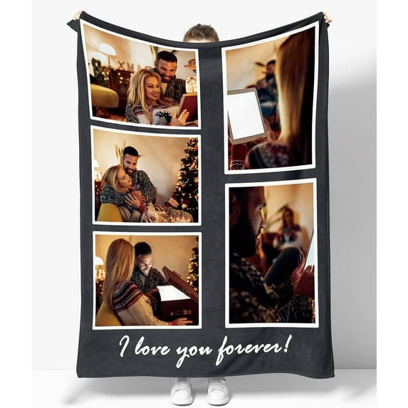 Personalised Photo Blanket Couple Gift, Mother's Day Birthday Wedding Anniversary Valentine's Day Blanket Gift, Custom Blanket with Photo for Boyfriend Girlfriend