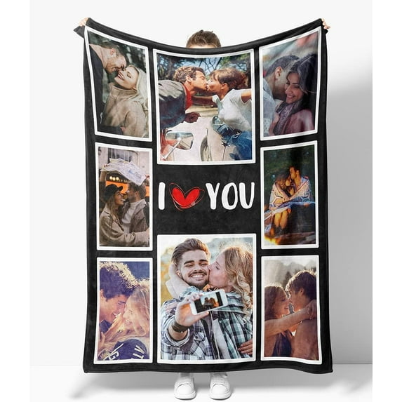 Personalised Photo Blanket Couple Gift, Mother's Day Birthday Wedding Anniversary Valentine's Day Blanket Gift, Custom Blanket with Photo for Boyfriend Girlfriend