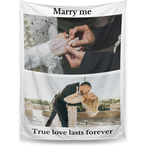 Personalised Photo Blanket,Custom Blanket With Picture Text,Unique One Birthday/Holiday/Christmas, Personalised Gifts For Family,Girlfriend,Boyfriend,Friends,Pet (1 photo)
