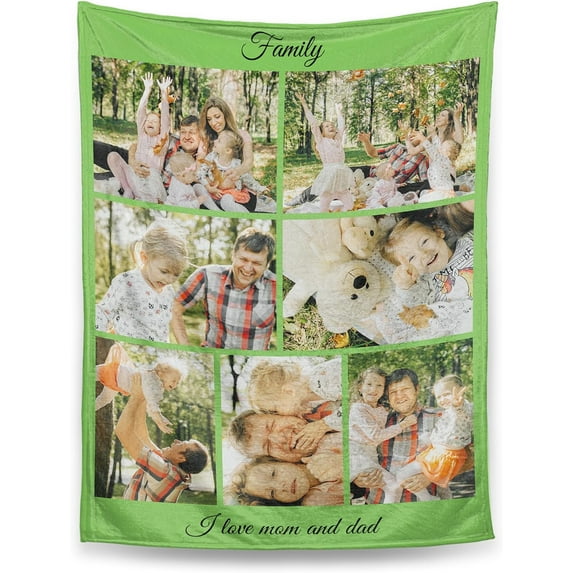 Personalised Photo Blanket,Custom Blanket With Picture Text,Unique One Birthday/Holiday/Christmas, Personalised Gifts For Family,Girlfriend,Boyfriend,Friends,Pet (1 photo)