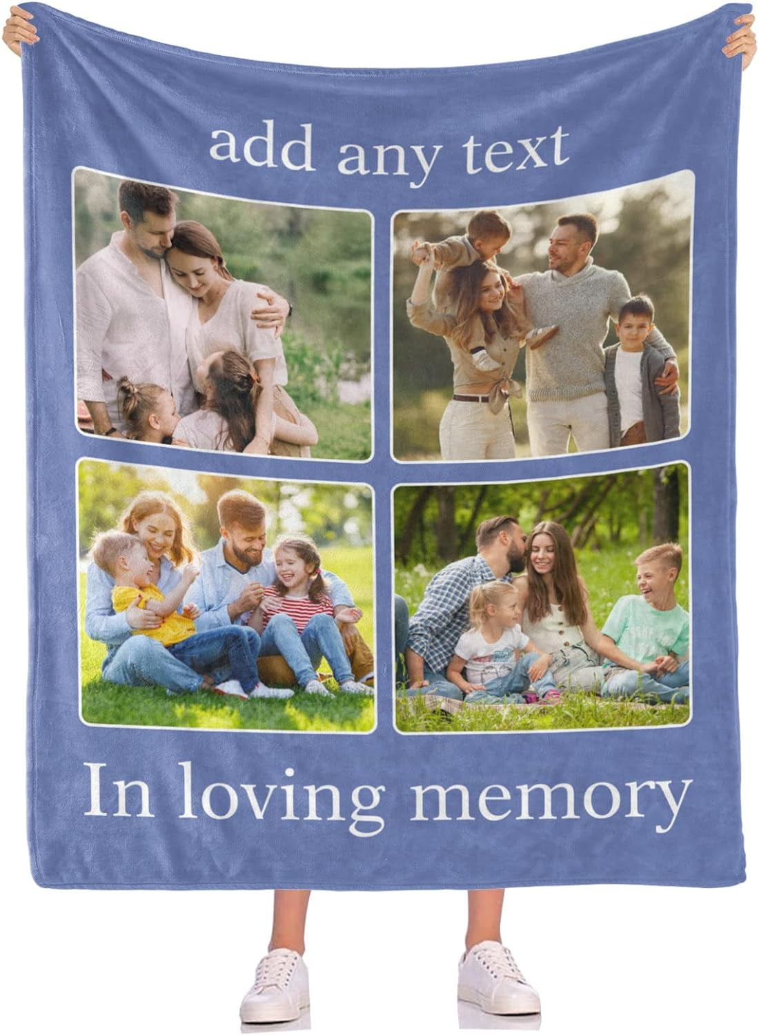 Personalised Photo Blanket Dad We Love You Custom Picture Collage Blanket Fathers Day Photo