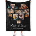 thumbnail image 1 of Personalised Photo Blanket Dad We Love You Custom Picture Collage Blanket Fathers Day Photo Blanket Personalised Gift for Dad Papa Father Grandpa, 1 of 6
