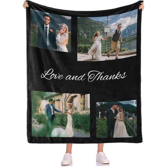 Personalised Photo Blanket Dad We Love You Custom Picture Collage Blanket Fathers Day Photo Blanket Personalised Gift for Dad Papa Father Grandpa