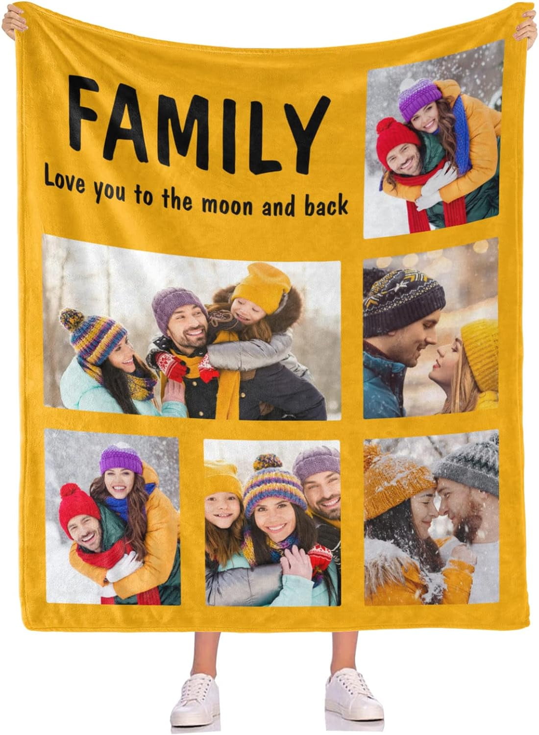 Personalised Photo Blanket Dad We Love You Custom Picture Collage Blanket Fathers Day Photo