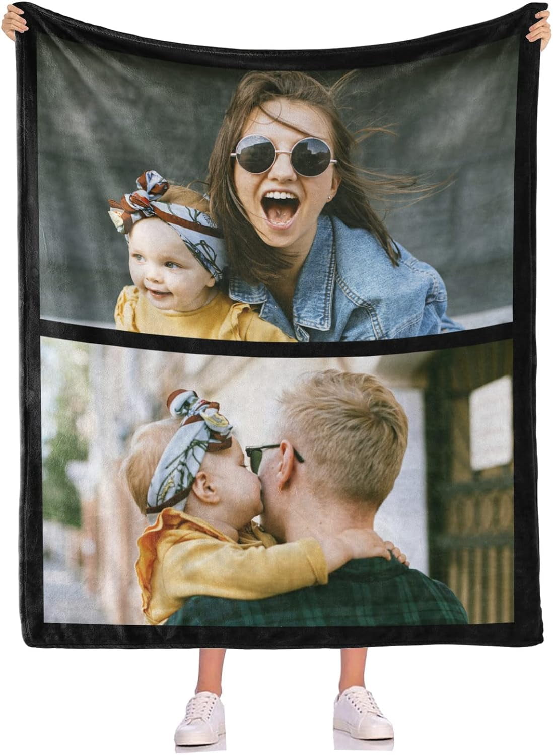 Personalised Photo Blanket Dad We Love You Custom Picture Collage