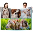 thumbnail image 1 of Personalised Photo Blanket Throw,Customized Blankets with Photo Text Collage, Custom Flannel Blankets for Child and Adults Mother's Day Birthday Wedding Gift Fits Couch Sofa Bedroom 125x100cm, 1 of 6