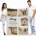 thumbnail image 1 of Personalised Photo Fleece Blanket Customized Throw with Picture Birthday Wedding Gift for Adult Baby Pet (12 photos, 32”x48” (80x120cm)), 1 of 6