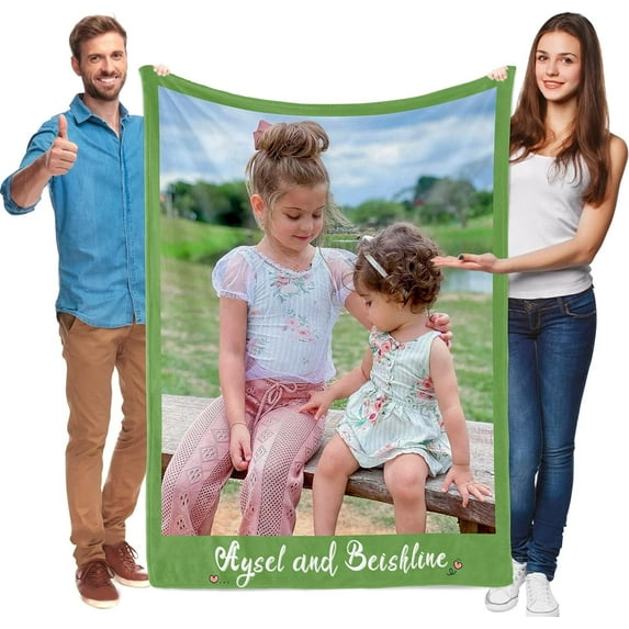 Personalised Plush Picture Blankets, Customised Blankets for Family and Friends Pets, Suitable for All Kinds of Anniversaries, as Souvenirs and Unique Gifts (5 Photo)
