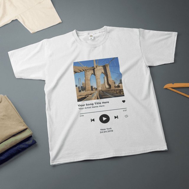 Personalised Song TShirt Playlist Streaming Boyfriend Girlfriend