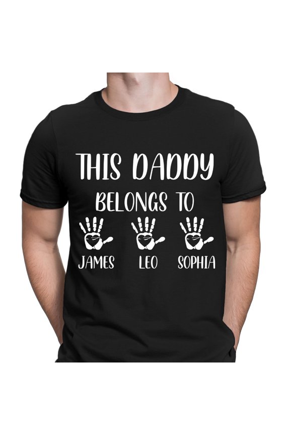 Personalised This Daddy Belongs To Fathers Day Funny Mens T-Shirts #NED 2T1A1