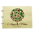 thumbnail image 1 of Personalised Tree Design Wood Engraved Advice Book Handmade Bride & Groom Wedding Guestbook, 1 of 6