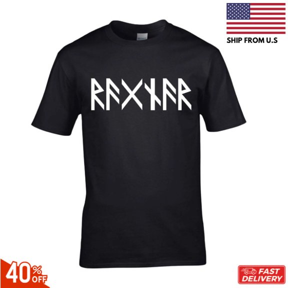 Personalised Viking Name T-Shirt Runes Custom Norse Name Men Women Tee Top sale!