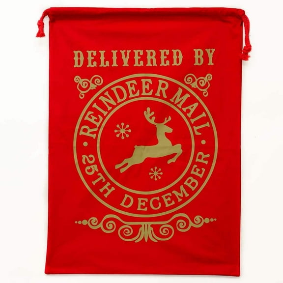 Personality Case Christmas Drawstring Bag  From the North Pole  100% Cotton  19 x 26.25  Personalized & Printed with Quote  Reusable Sack for Christmas Gifts, Holiday Storage & Decorations