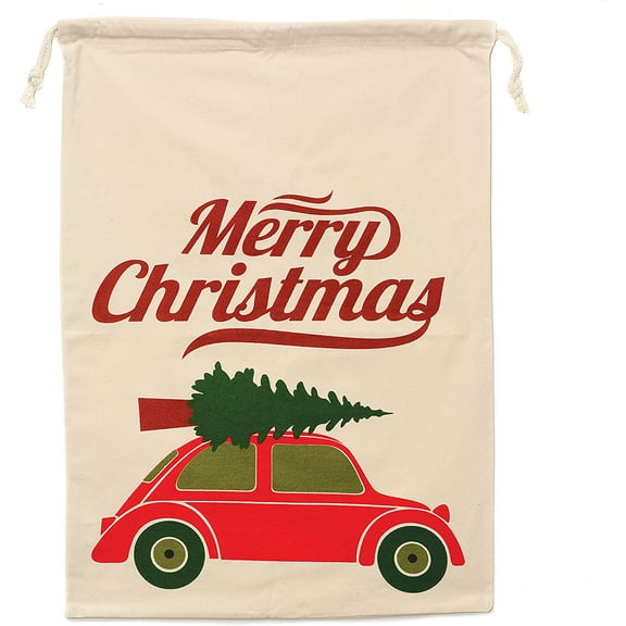 Personality Case Christmas Drawstring Bag  From the North Pole  100% Cotton  19 x 26.25  Personalized & Printed with Quote  Reusable Sack for Christmas Gifts, Holiday Storage & Decorations