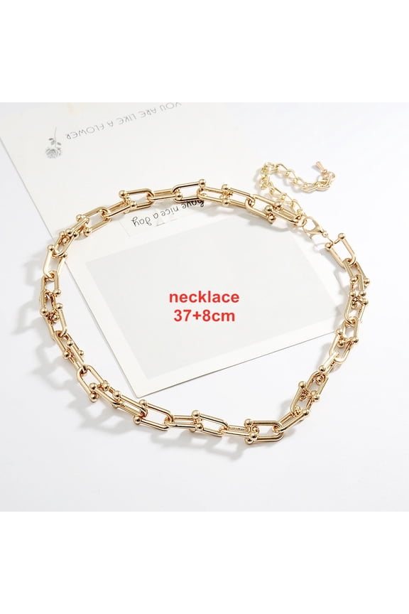 Personality Chain Jewelry Set - Necklace, Bracelet or Anklet and Earrings