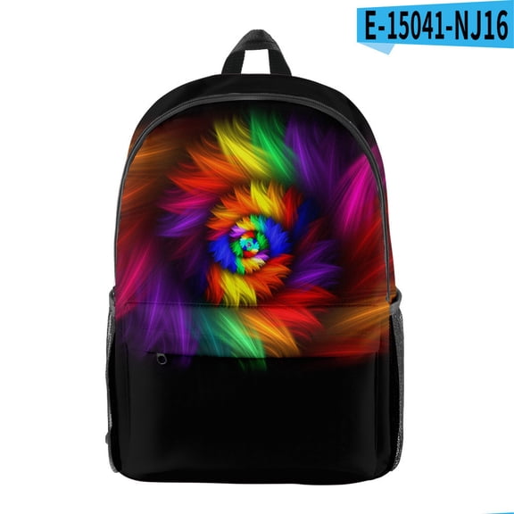 Personality Elements Tie-dye Peripheral Digital Color Backpack,J