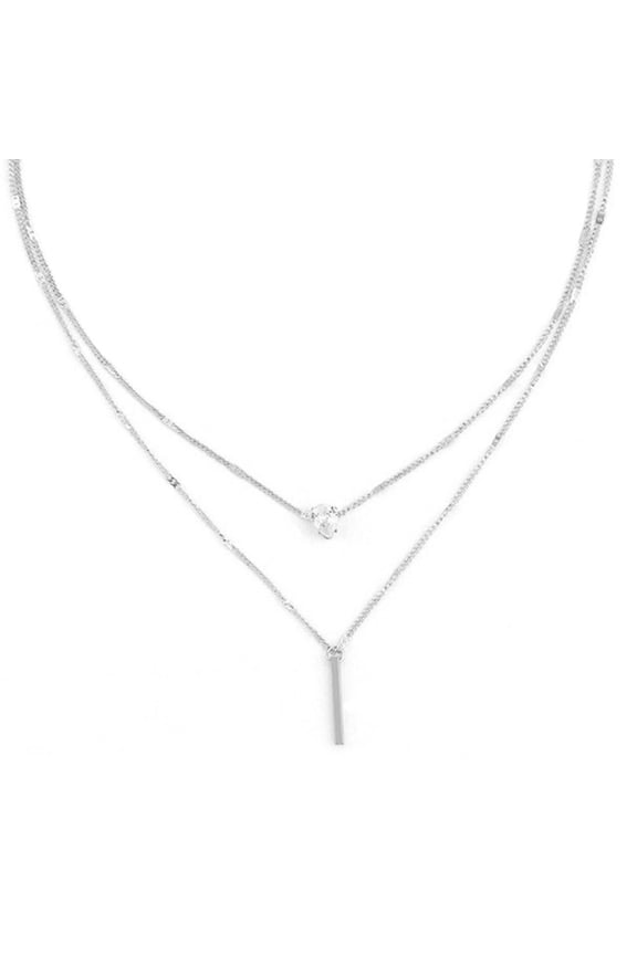 Personality Fashion 2 Layer Wear Water Drop Shape Pendant Necklace✨d H2E7