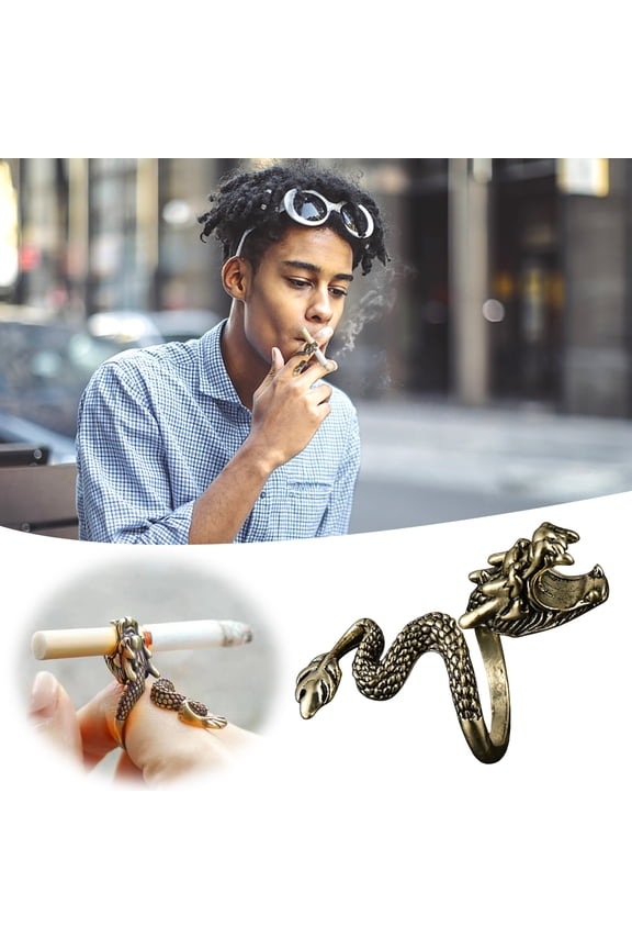 Personality Finger Ring, Rvkxad Metal Hand Jewelry Ring for Men, Adjustable Golden Copper Alloy Ring for Gaming Driving Phone Use