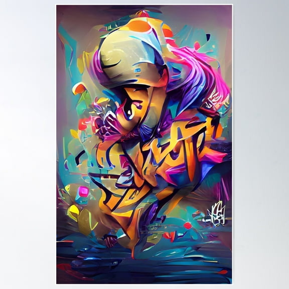 Personality Graffiti Street Art Poster Wall Art, Modern Wall Decor For Living Room Bedroom, 8x12 UNFRAMED
