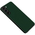 thumbnail image 1 of Personality Handsome Light Thin Carbon Fiber Pattern PC Phone case for Samsung Galaxy S22 S21 Ultra Plus Bumper Unique Comfortable Cool Shockproof Back Cover(Green,S21 Ultra), 1 of 8