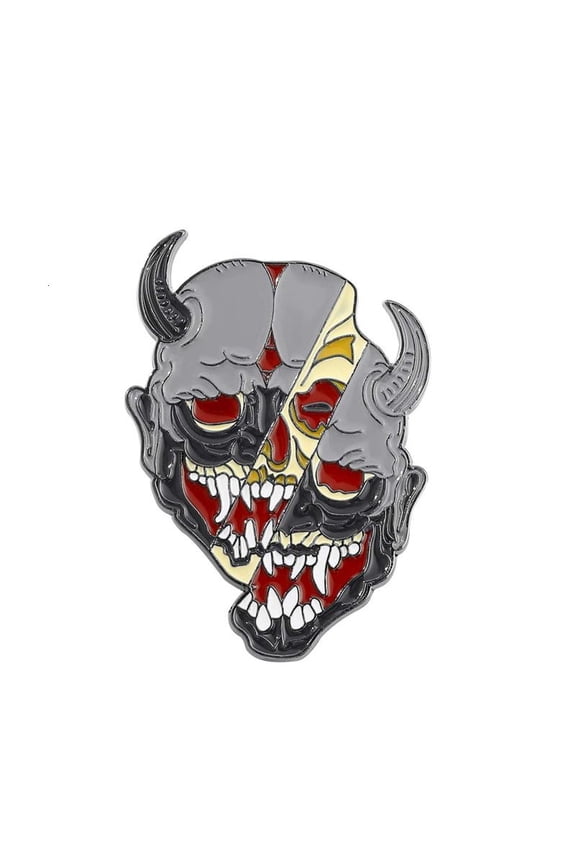Creative Japanese Prajna Brooch Pin Horror Ghost Metal Clothing Badges Pin Decoration Gifts for Female Male