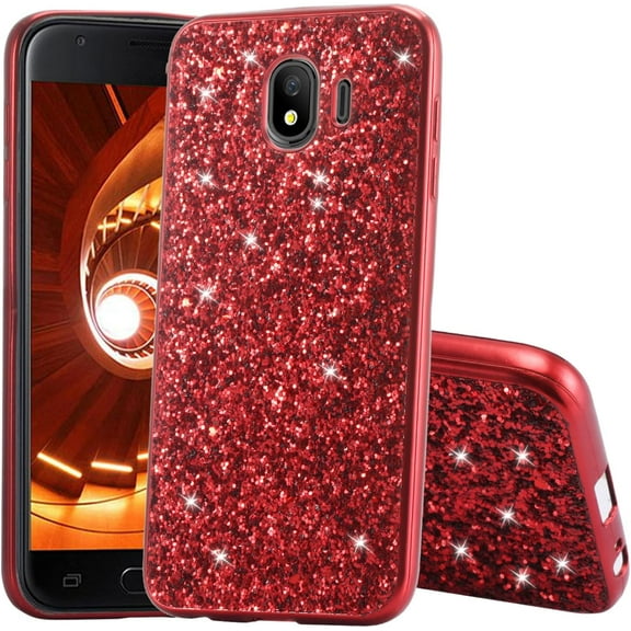 Personality Retro Shiny TPU Phone case for Samsung Galaxy S22 S21 S20 Ultra Plus FE Back Cover Classic Bling Glamorous Shockproof Protective Shell(Red,S20 Ultra)