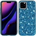 thumbnail image 1 of Personality Retro Shiny TPU Phone case for iPhone 14 13 12 11 8 7 X XS XR Plus Pro Max Mini Back Cover Classic Bling Glamorous Shockproof Protective Shell(Blue,12 Mini), 1 of 8