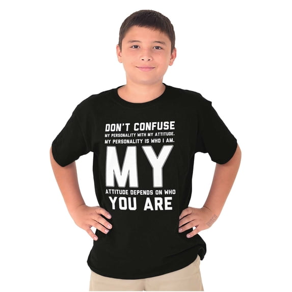 Personality and Attitude Funny Quote Crewneck T Shirts Boy Girl Teen Brisco Brands M