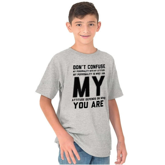 Personality and Attitude Funny Quote Crewneck T Shirts Boy Girl Teen Brisco Brands S