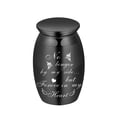 thumbnail image 1 of Personaliz 7*4.5cm Butterflies Print Stainless Steel Small Urn for Cremation Ashes Keepsake Family Pet Friend Memorial Mini Urn - No Longer By My Side But Forever in My Heart, 1 of 2