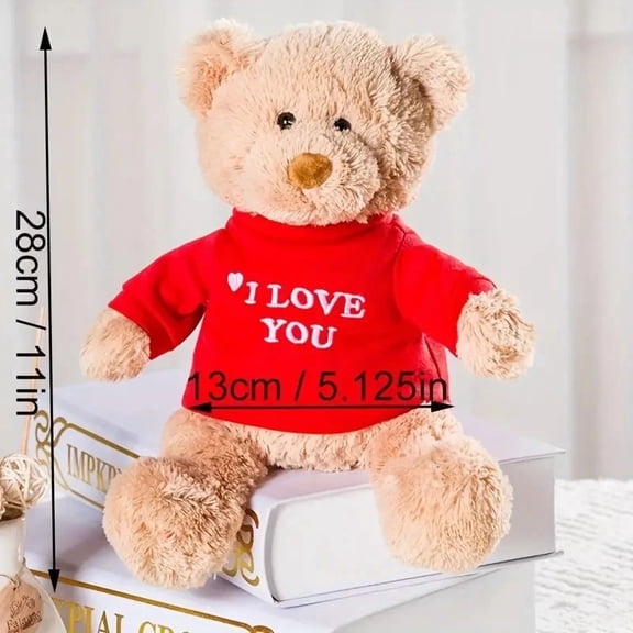 Personalizable Teddy Bear Stuffed Animal, Customizable Plush Bear with T-Shirt for Gifts & Keepsakes
